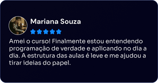 Depoimento de Mariana Souza sobre entender programação e aplicar Python no dia a dia