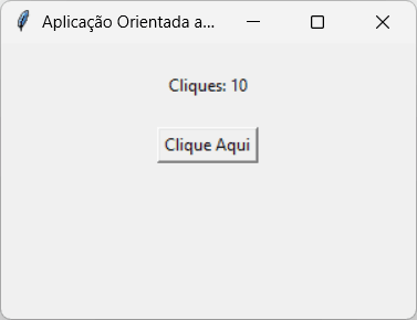 Janela Tkinter com um botão e um texto contando os cliques