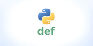 Imagem centralizada com logo do Python e palavra def simbolizando criação de funções