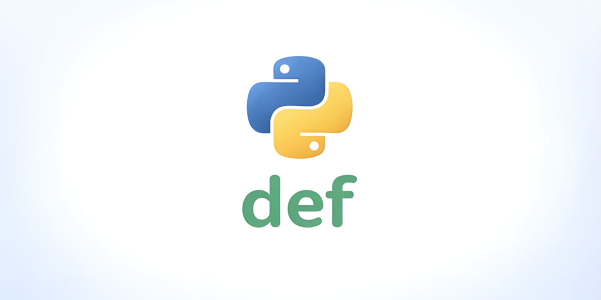 Imagem centralizada com logo do Python e palavra def simbolizando criação de funções