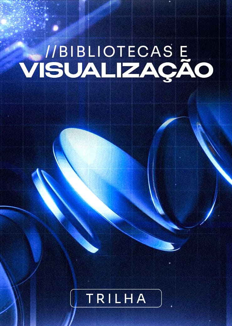 Capa da trilha bibliotecas e visualização do curso de Python da Academify