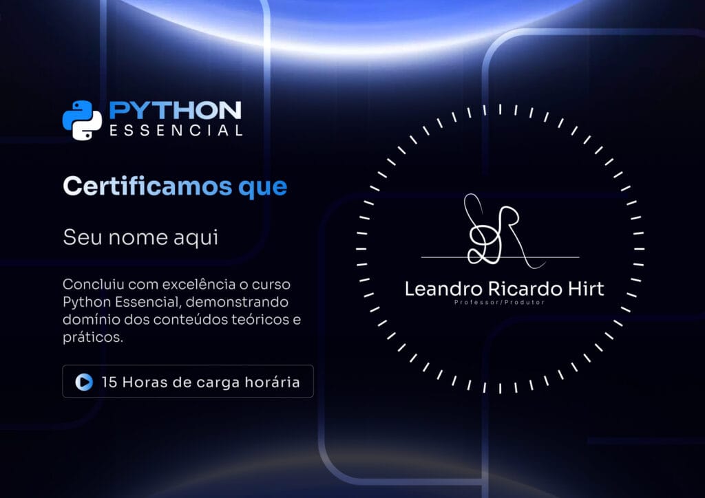 Certificado do curso Python Essencial