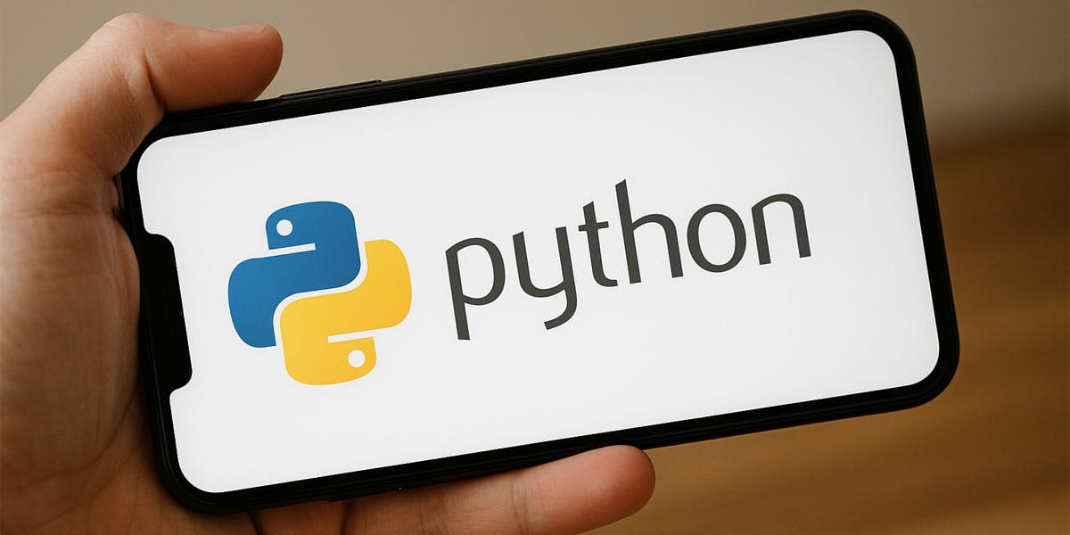 Imagem do Logo do Python dentro de um celular