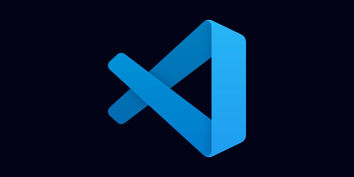 Logo do VS Code em um fundo escuro