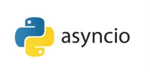 Logo do Python com o texto 'asyncio'