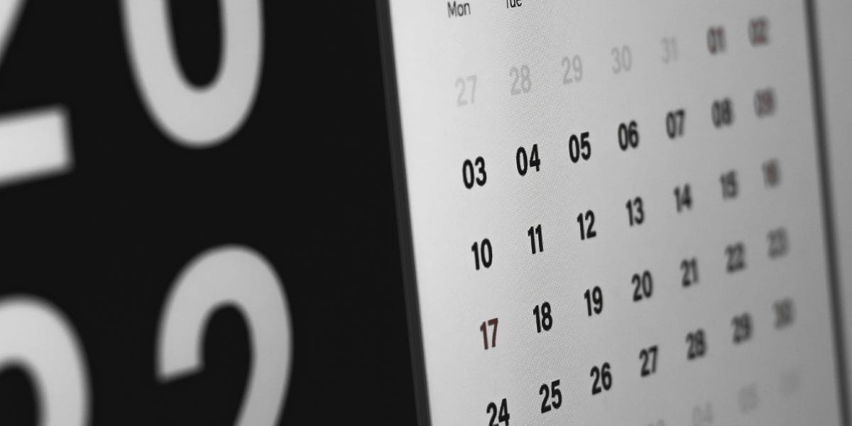 Foto de um calendário