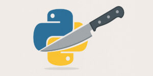 Logo do Python com uma faca, simbolizando fatiamento