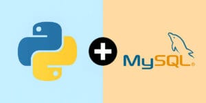 Logo do Python e do MySQL com um símbolo de '+' entre as logos