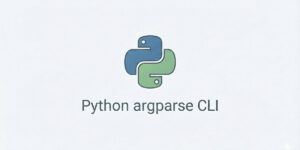 Logo do Python com o texto 'Python argparse CLI' abaixo