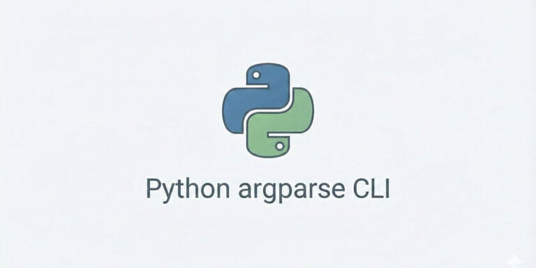 Logo do Python com o texto 'Python argparse CLI' abaixo