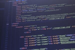 HTML code on a screen representing responsible crawling with Python robotparser