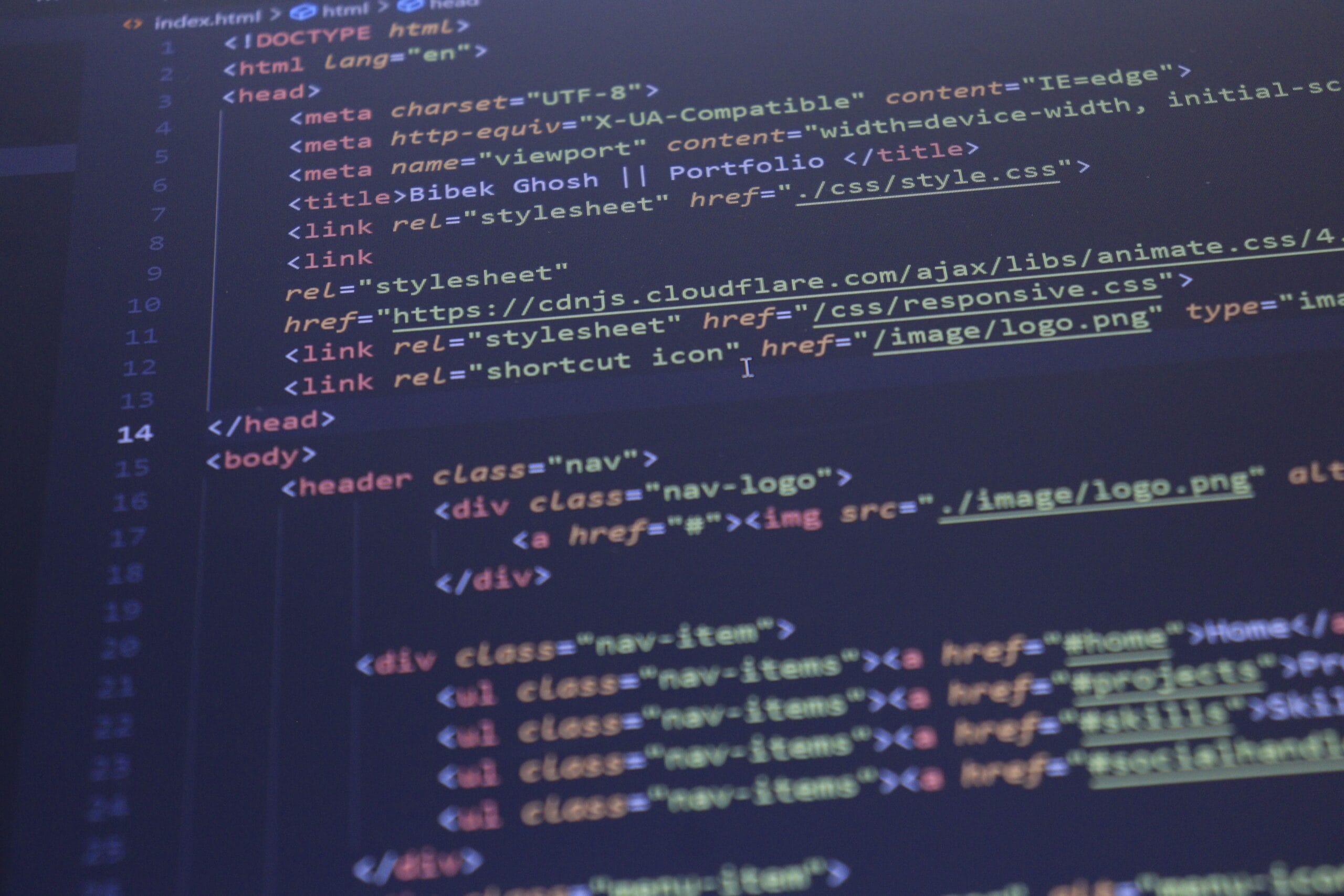 HTML code on a screen representing responsible crawling with Python robotparser