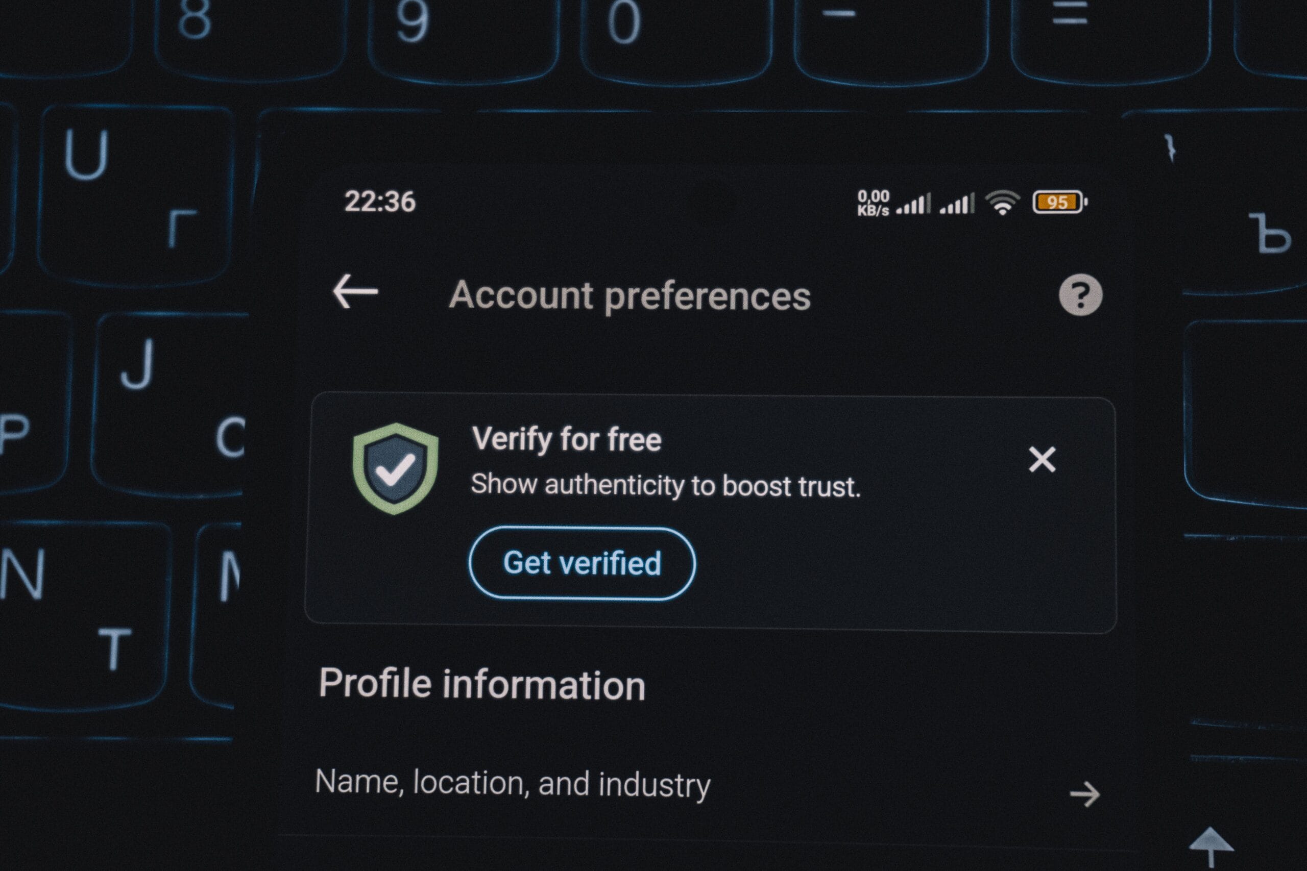 Account verification screen representing message authentication with Python HMAC