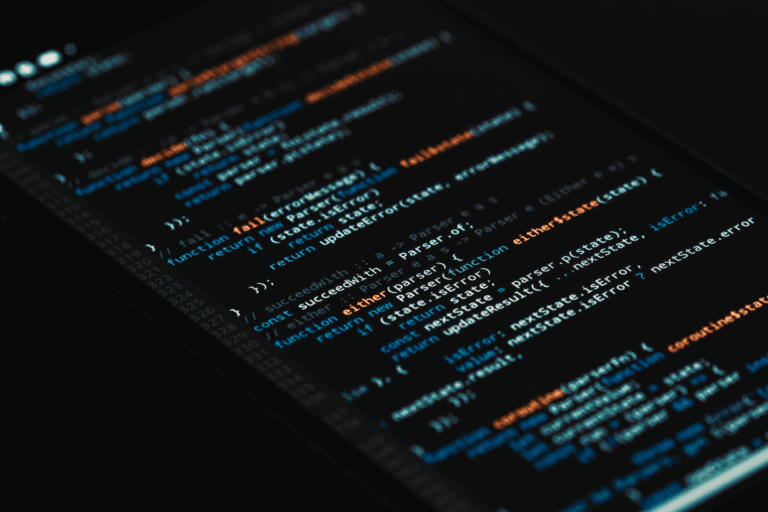 A detailed view of computer programming code on a screen, showcasing software development.