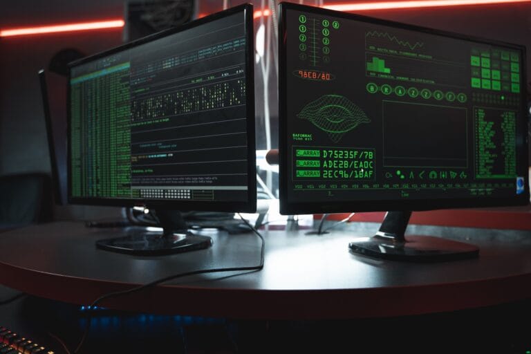 Dois monitores executando código em paralelo